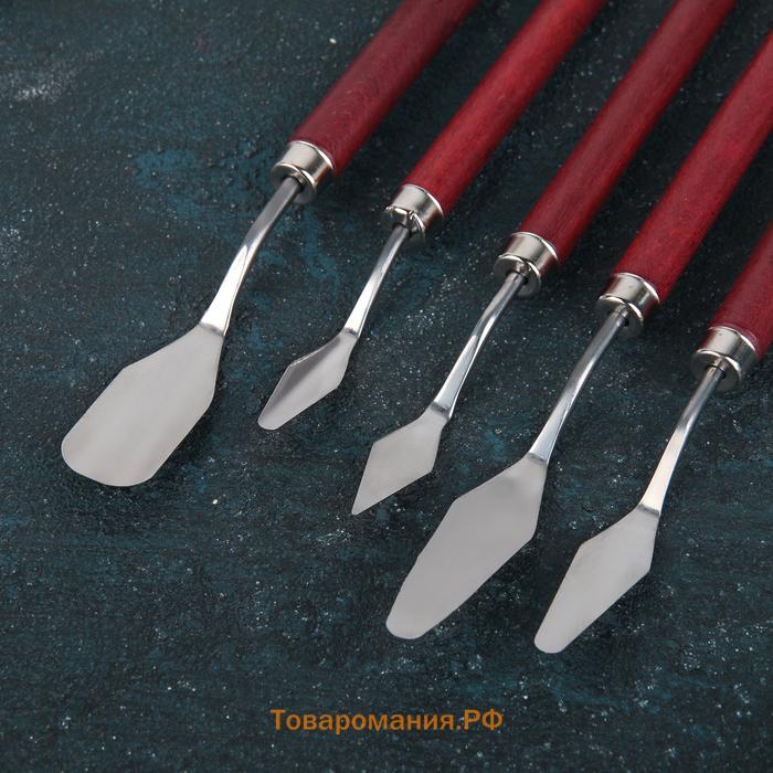 Лопатки - мастихины, 5 шт., коричневые