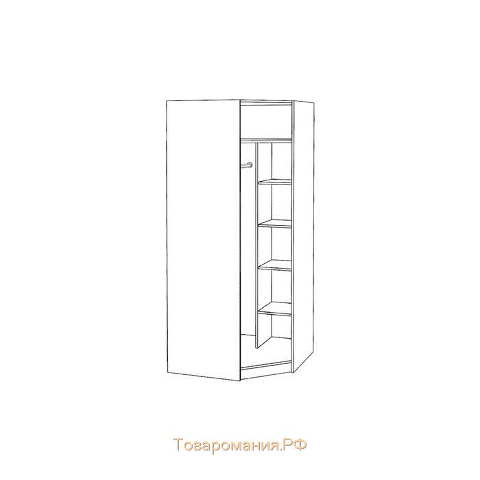 Шкаф угловой Диана, 613х911х2130, Анкор Светлый