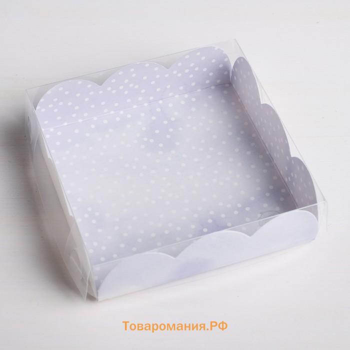 Коробка для печенья, кондитерская упаковка с PVC крышкой, Just for you, 10.5 х 10.5 х 3 см