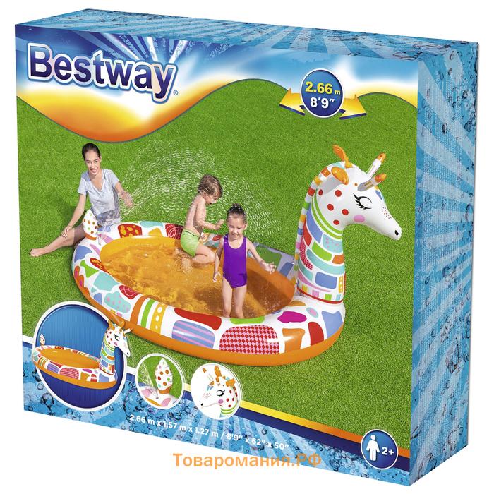 Игровой бассейн «Жираф», с брызгалкой, 266 x 157 x 127 см, 53089 Bestway