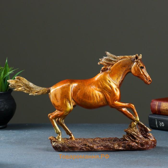 Фигурка полистоун «Конь бегущий», бронза, 32×22 см
