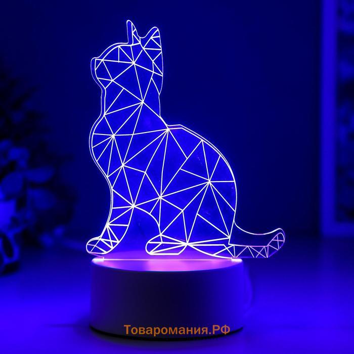 Светильник "Кот сидя" LED RGB от сети