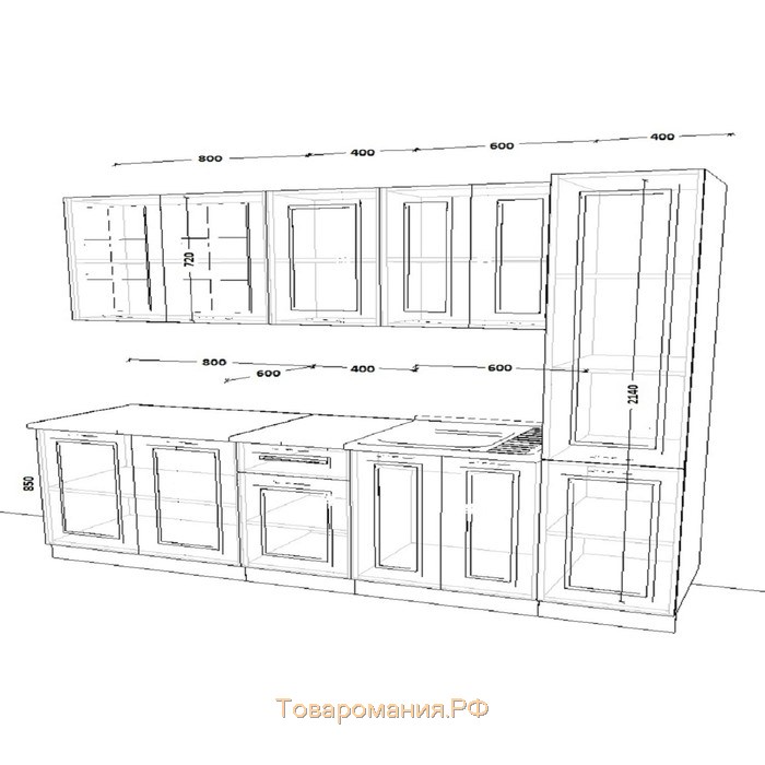 Кухонный гарнитур 12 Белый Вегас 2200