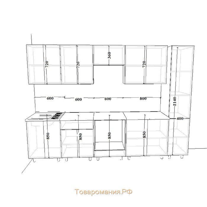 Кухонный гарнитур Гарнитур 13Р 3000 Белый/Голубой прованс