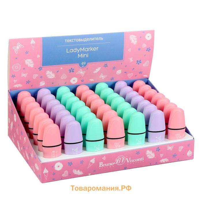 Маркер-текстовыделитель 1-5 мм, LadyMarker Mini Мятный/Розовый/Сиреневый, микс