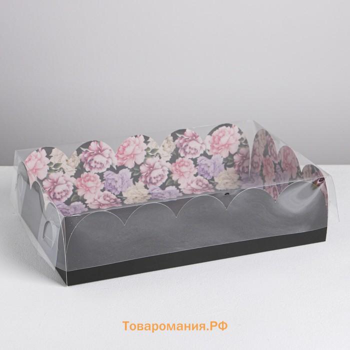 Коробка для печенья, кондитерская упаковка с PVC крышкой, Present, 20 х 30 х 8 см