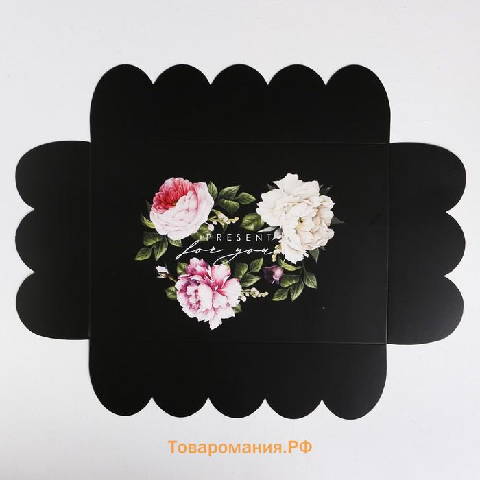 Коробка для печенья, кондитерская упаковка с PVC крышкой, Present, 20 х 30 х 8 см