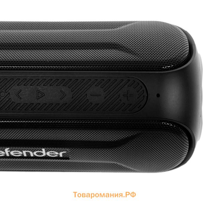 Портативная колонка Defender Enjoy S1000, 20 Вт, Bluetooth 4.2, 2000 мАч, подсветка, чёрная