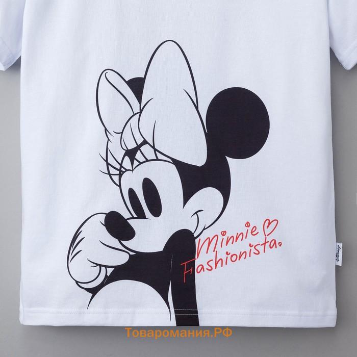 Футболка Minnie Fashionista Минни Маус, белая, размер 42