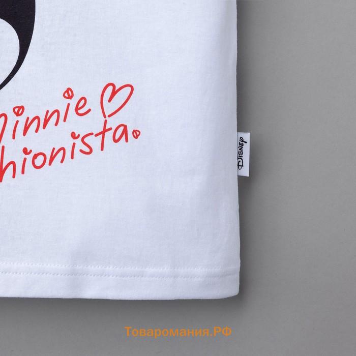 Футболка Minnie Fashionista Минни Маус, белая, размер 42