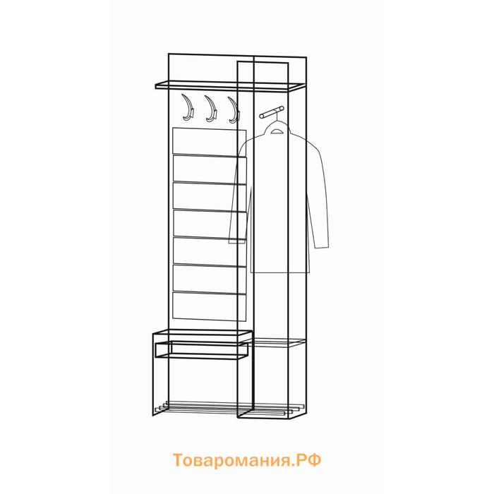 Прихожая Ольга-Лофт-2  дуб крафт золотой/темно серый/черный/экокожа люкса бренди