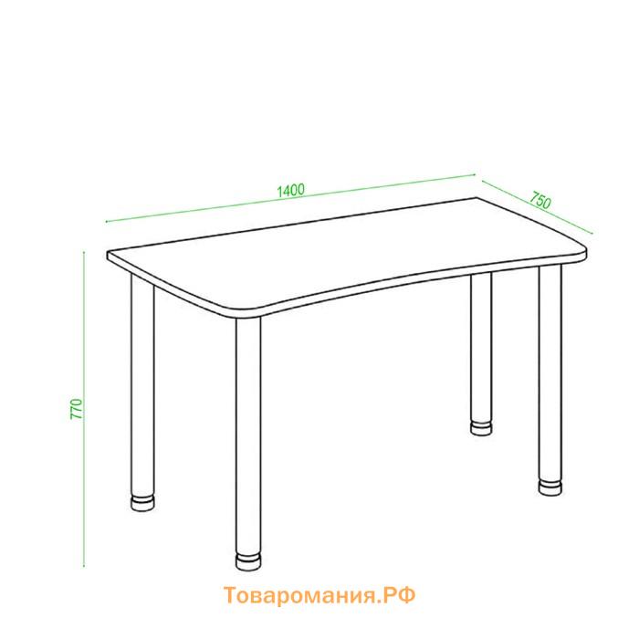 Стол «СКЛ Софт140МО», 1400 × 750 × 770 мм, цвет чёрный