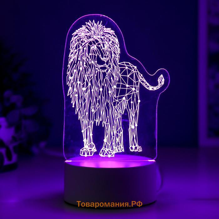 Светильник "Лев" LED RGB от сети 9,5х13х18,9 см RISALUX