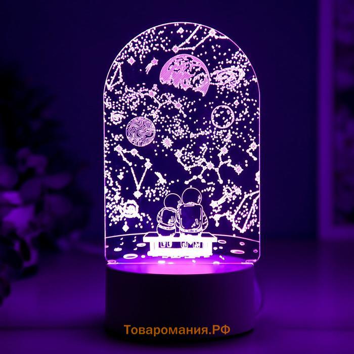 Светильник "Пара в космосе" LED RGB от сети 9,5х10х19 см RISALUX