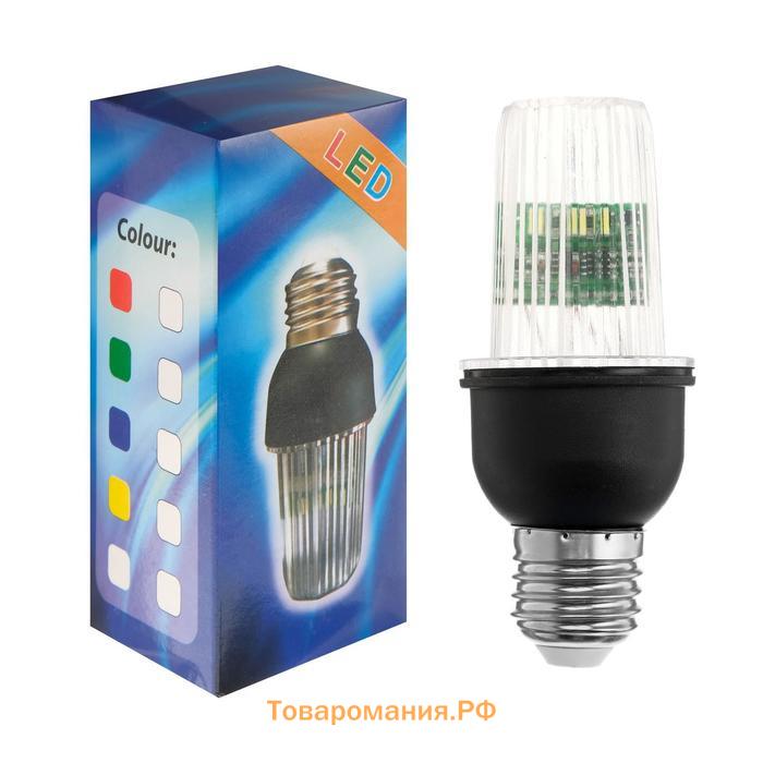 Лампа светодиодная Строб, прозрачная, Е27, 4LED, 3 Вт, 220 В, 3000К, т-белое свечение