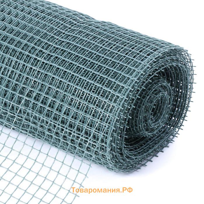 Сетка садовая, 1×20 м, ячейка ромб 15×15 мм, пластиковая, серая, Greengo, в рулоне