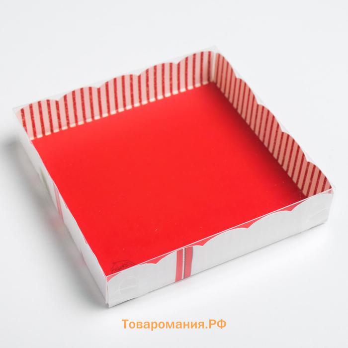 Коробка для кондитерских изделий с PVC крышкой «С Новым годом!», 15 х 15 х 3 см, Новый год