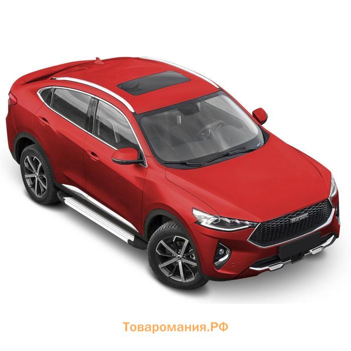 Порог-площадка "Silver" RIVAL, Haval F7 2019-н.в., Haval F7x 2019-н.в., с крепежом, F180AL.9403.1