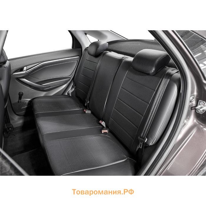 Авточехлы RIVAL "Строчка", Skoda Kodiaq (5 мест), 2017-н.в., эко-кожа, SC.5107.1