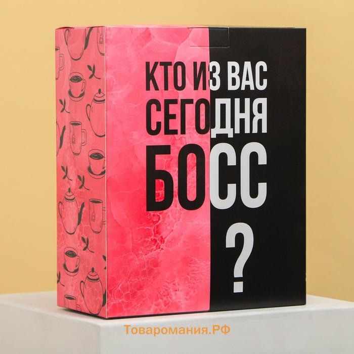 Набор парных термостаканов с чёрным чаем, 2 шт. х 250 мл. «Босс», мята 20 г., тропические фрукты 20 г.