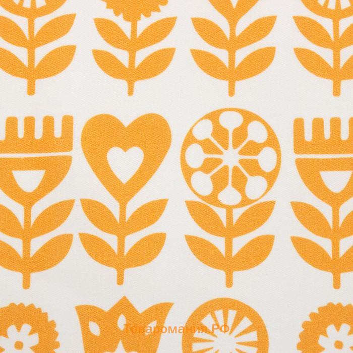 Дорожка на стол  Yellow garden 40×149см, 100% хлопок, саржа 190 г/м², белая/жёлтая
