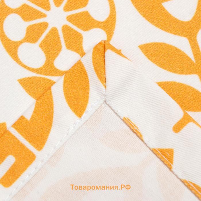 Дорожка на стол  Yellow garden 40×149см, 100% хлопок, саржа 190 г/м², белая/жёлтая