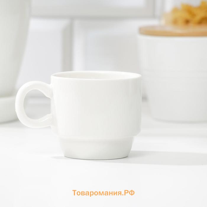 Кружки керамические на металлической подставке «А сейчас чай», 4 шт., 150 мл