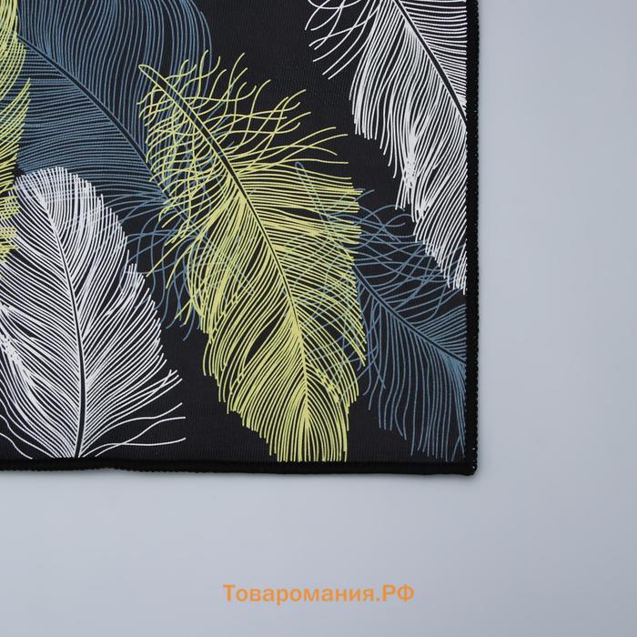 Коврики для дома «Перья», 2 шт: 40×60, 40×121 см