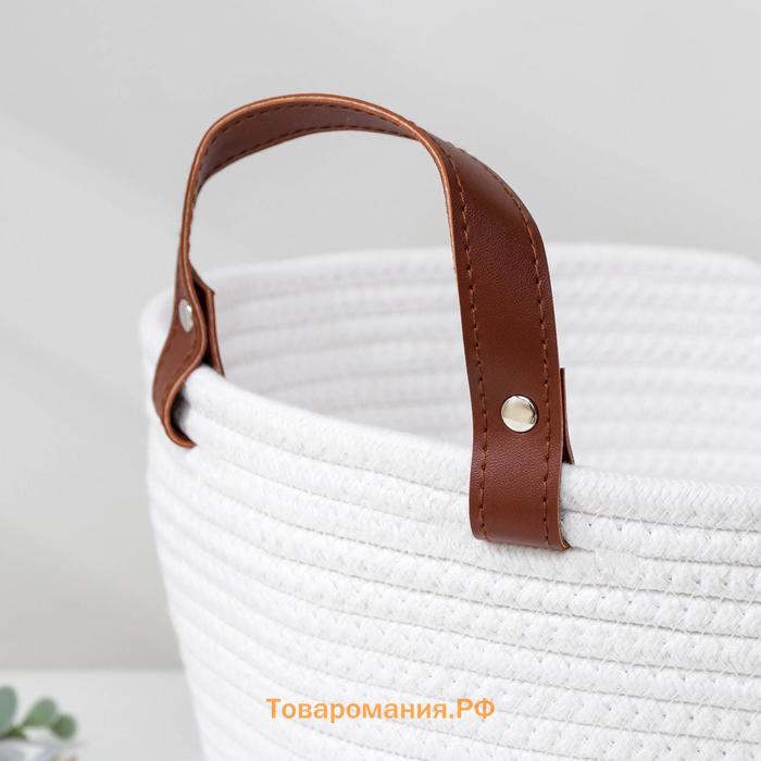 Корзина для хранения SL Home «Луиза», плетёная, ручной работы, 33×33×16 см, белая