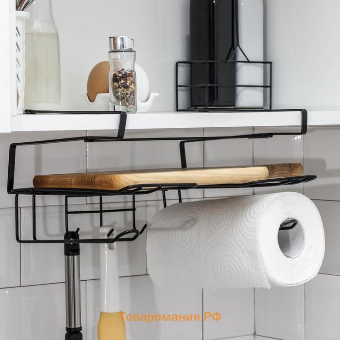 Держатель для кухонных принадлежностей подвесной , 28.5×25.5×16 см, чёрный
