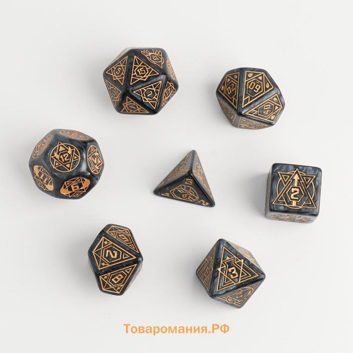 Кости игральные, дайсы для D&D (Dungeons and Dragons, ДнД), серия: D&D, "Топаз", 7 шт