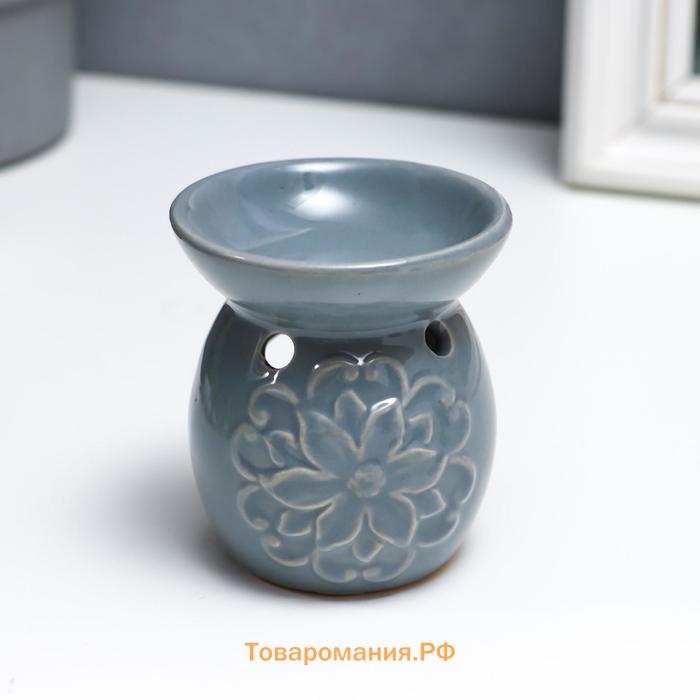 Аромалампа керамика "Цветок и завитки" МИКС 7,5х7х7 см
