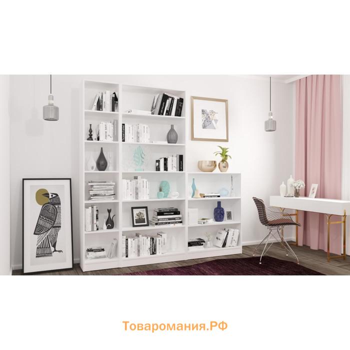 Стеллаж Home Smart, вертикальный, 6 секций, размер 80x28x202 см, цвет белый