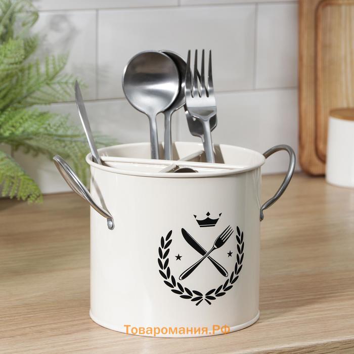 Подставка под столовые приборы Crown, h=13 см, белая