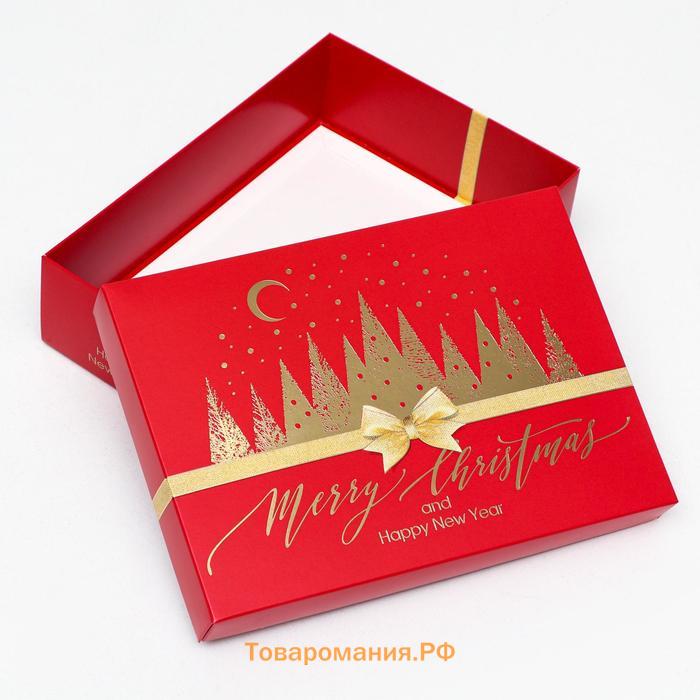 Подарочная коробка "Merry Christmas", красная, 21 х 15 х 5,7 см