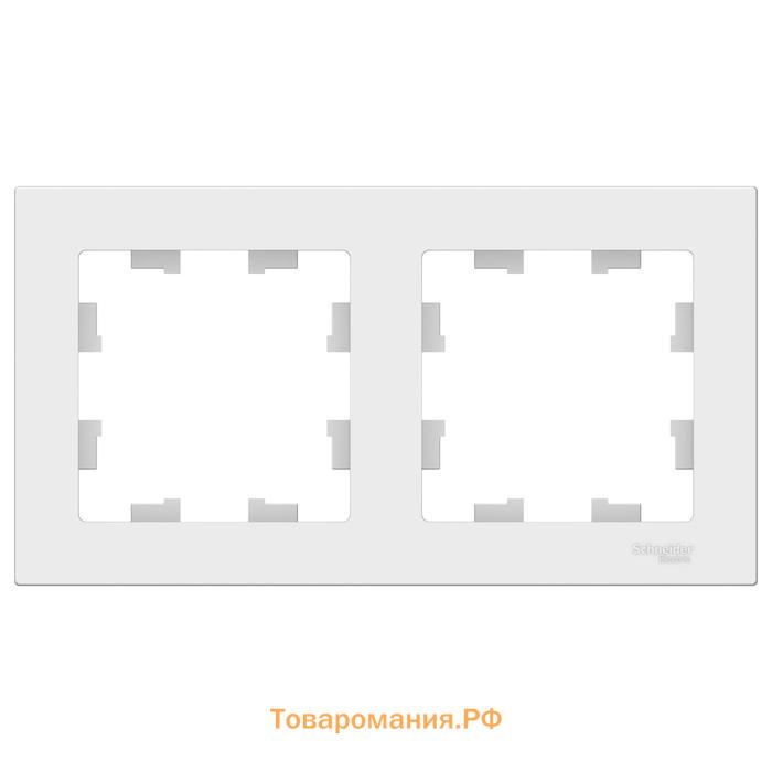 Рамка SE AtlasDesign, 2 поста, универсальная, белая, ATN000102