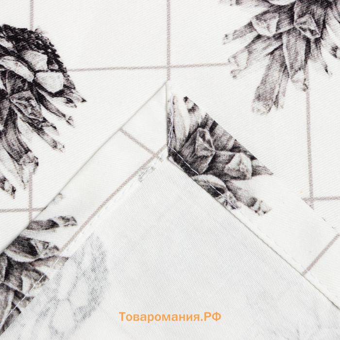 Дорожка на стол новогодняя  Merry Christmas 40×146 см, 100% хлопок, саржа 190 г/м², белая
