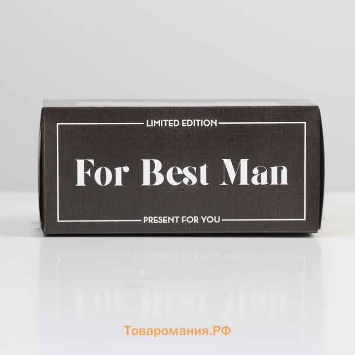 Коробка для макарун, кондитерская упаковка «For best man»,12 х 5.5 х 5.5 см