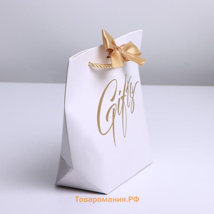 Пакет подарочный, упаковка, «Gifts», 14 х 17 х 7 см