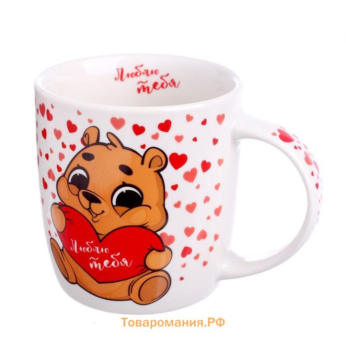 Подарочный набор «Люблю тебя», мишка в кружке, МИКС