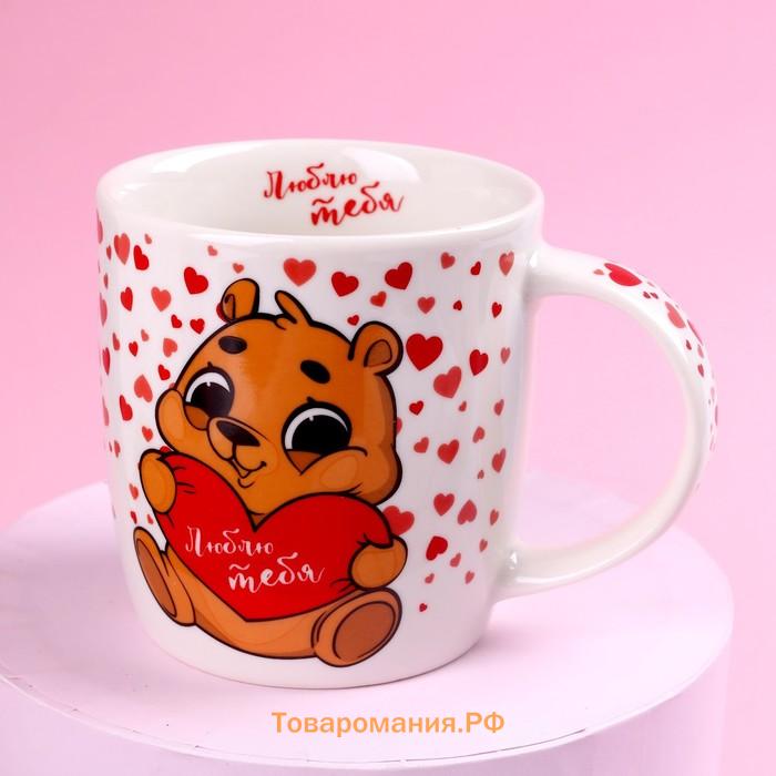 Подарочный набор «Люблю тебя», мишка в кружке, МИКС
