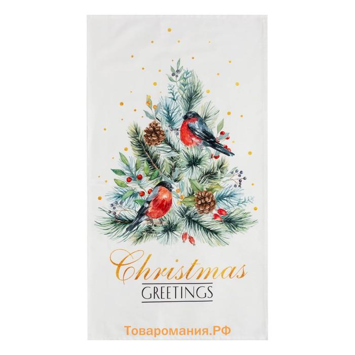 Новый год. Полотенце  "Сhristmas bells" 40x73 см, 100%хл, саржа 190 г/м2