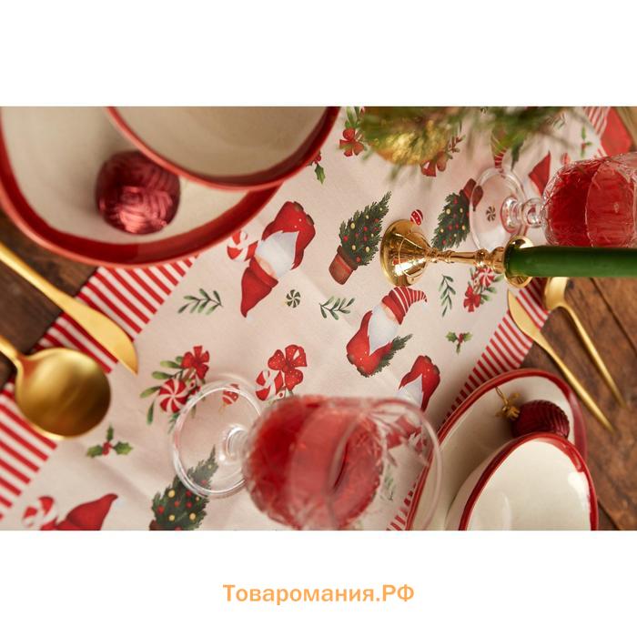 Дорожка на стол новогодняя  Santa Claus 30х70 +/- 5 см, 100% хл, саржа 190 гр/м2