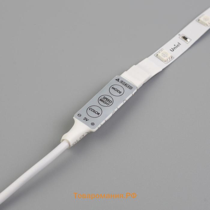 Cветодиодная лента Uniel с пультом ДУ, 3 м, IP20, SMD5050, 30 LED/м, 5 В, RGB