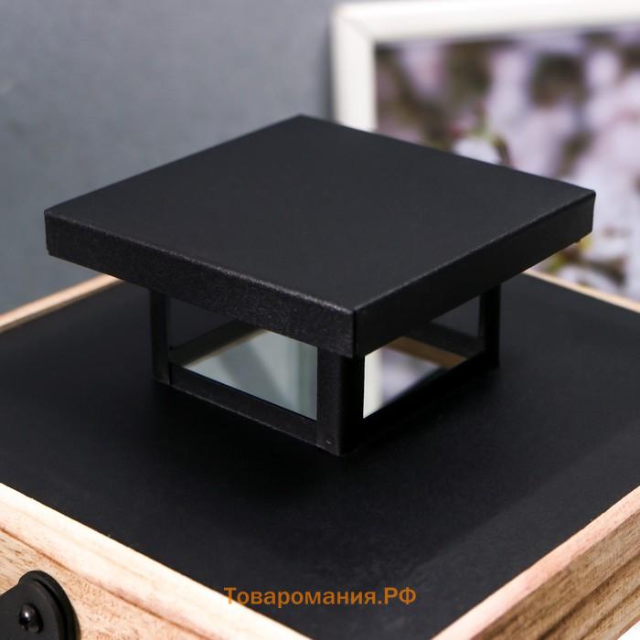 Стеклянный подсвечник-фонарь на 1 свечу «Эко лайт», металл, 17×17×32см