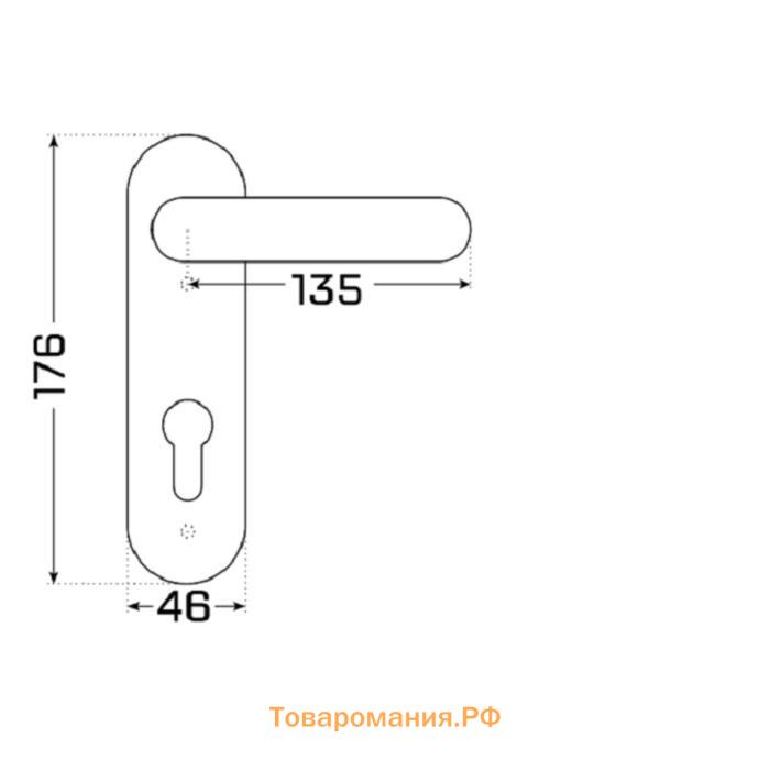 Комплект ручек MCL РН-7201П (КВ-125мм), цвет черный, с пружиной для противопож. замков