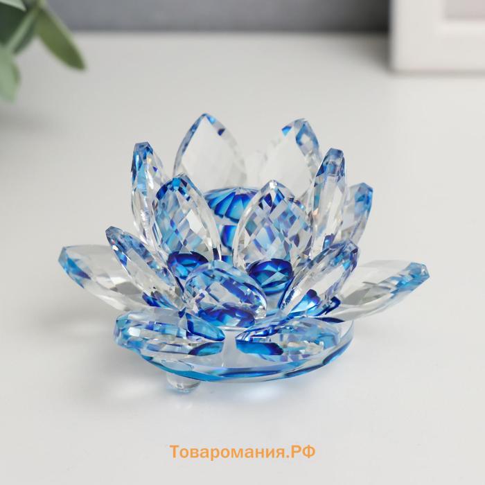 Фигурка стекло «Лотос радуга», d=8.5 см, топаз