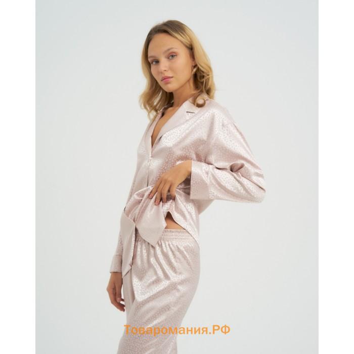 Пижама женская (рубашка, брюки) KAFTAN "Леопард", кофейный, р.52-54