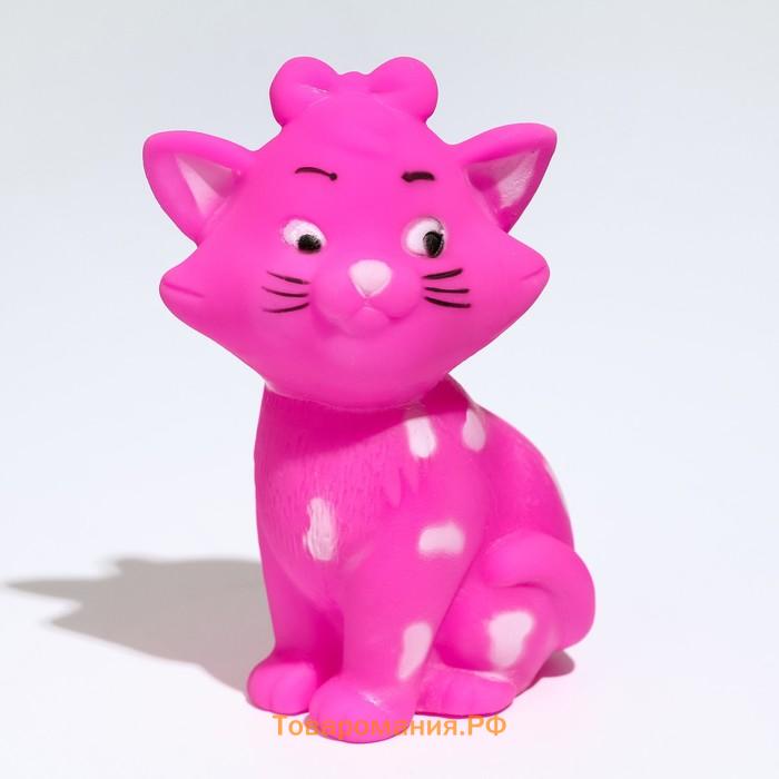 Игрушка пищащая "Кошечка" для собак, 10 см, розовая