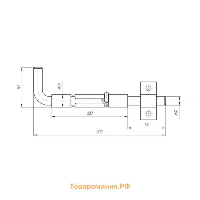 Засов "Киров" Секрет ЗД-08, под сварку 120 мм